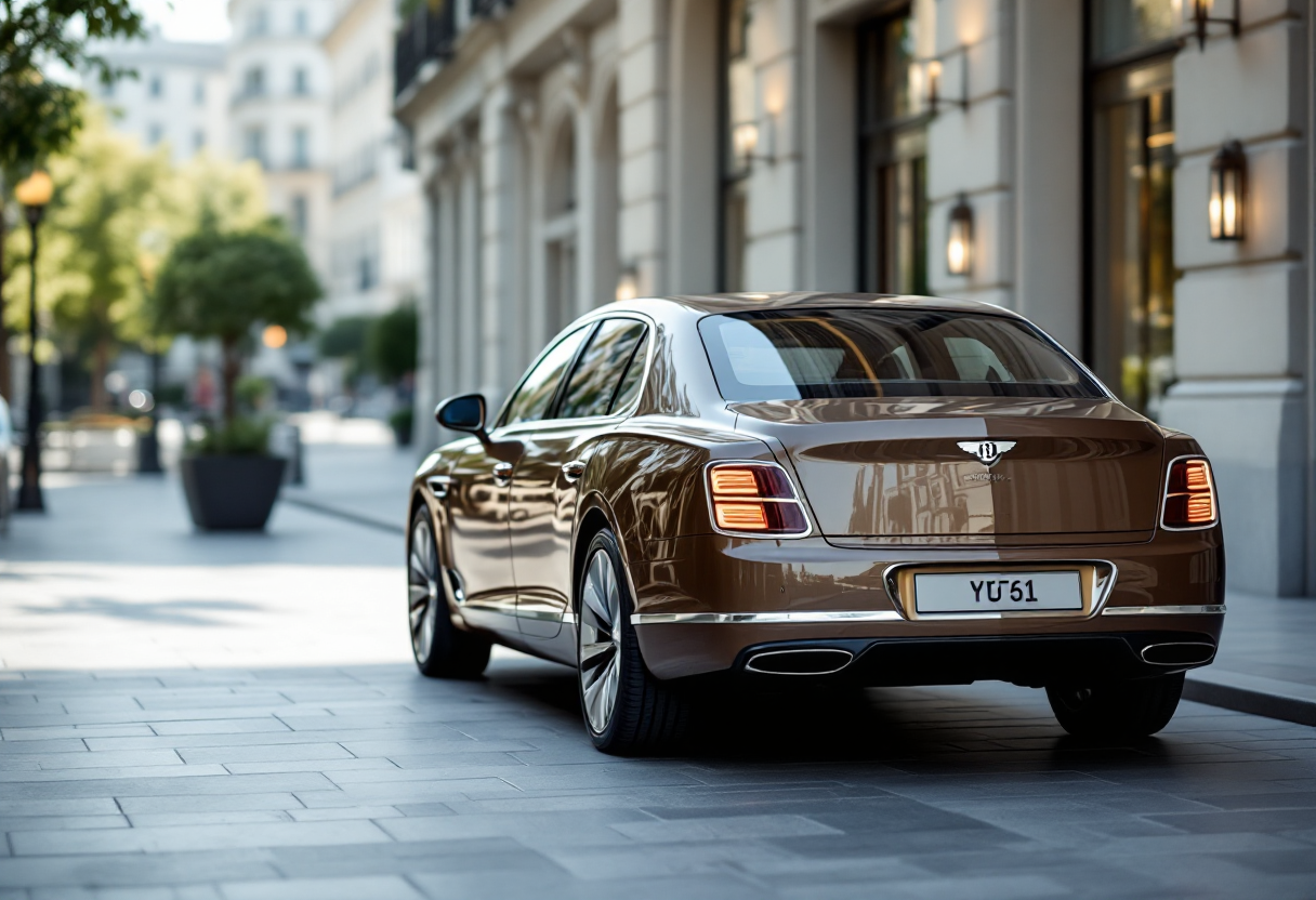 Bentley Flying Spur ibrida in un ambiente elegante