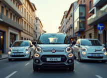 Fiat Grande Panda in esposizione con dettagli moderni