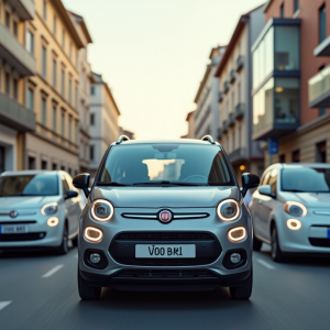 Fiat Grande Panda in esposizione con dettagli moderni