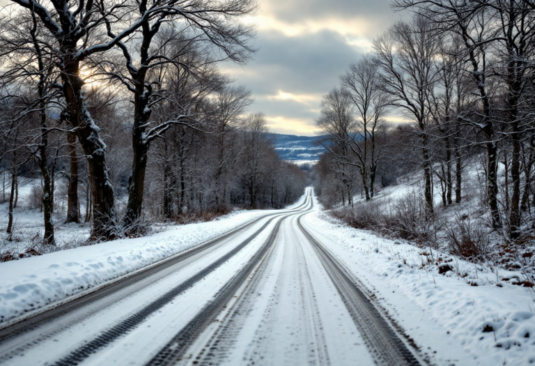 Normativa gomme invernali in Croazia con auto sulla neve