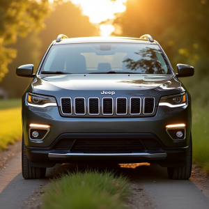 Jeep Avenger ibrida in un paesaggio urbano moderno