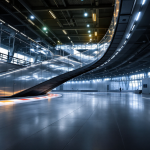 Vista panoramica del Nardò Technical Center con supercar