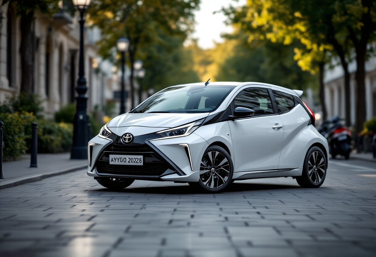 Immagine della nuova Toyota Aygo X 2026 con design rinnovato