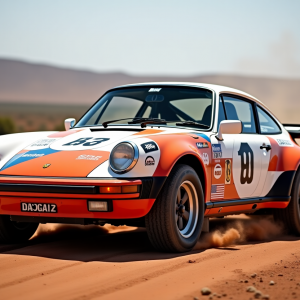 Porsche 911 Dakar in un paesaggio avventuroso