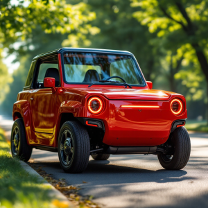 Silvia Toffanin alla guida della sua Mini Moke elettrica