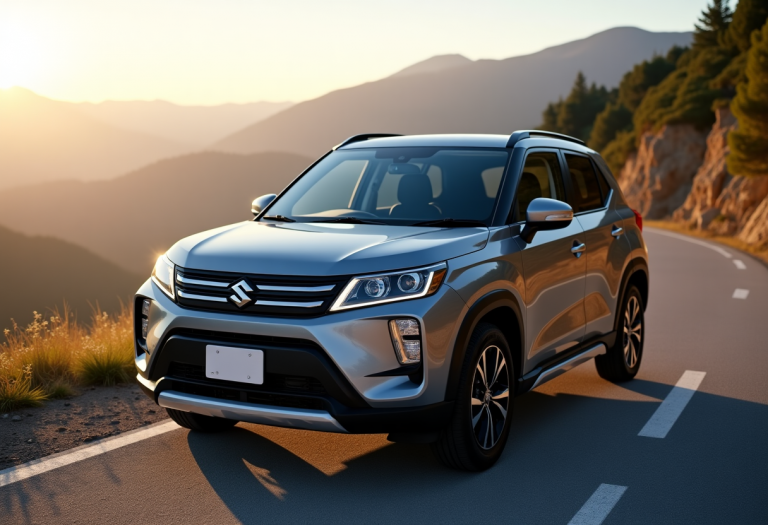 Nuova Suzuki Vitara crossover elettrica in movimento