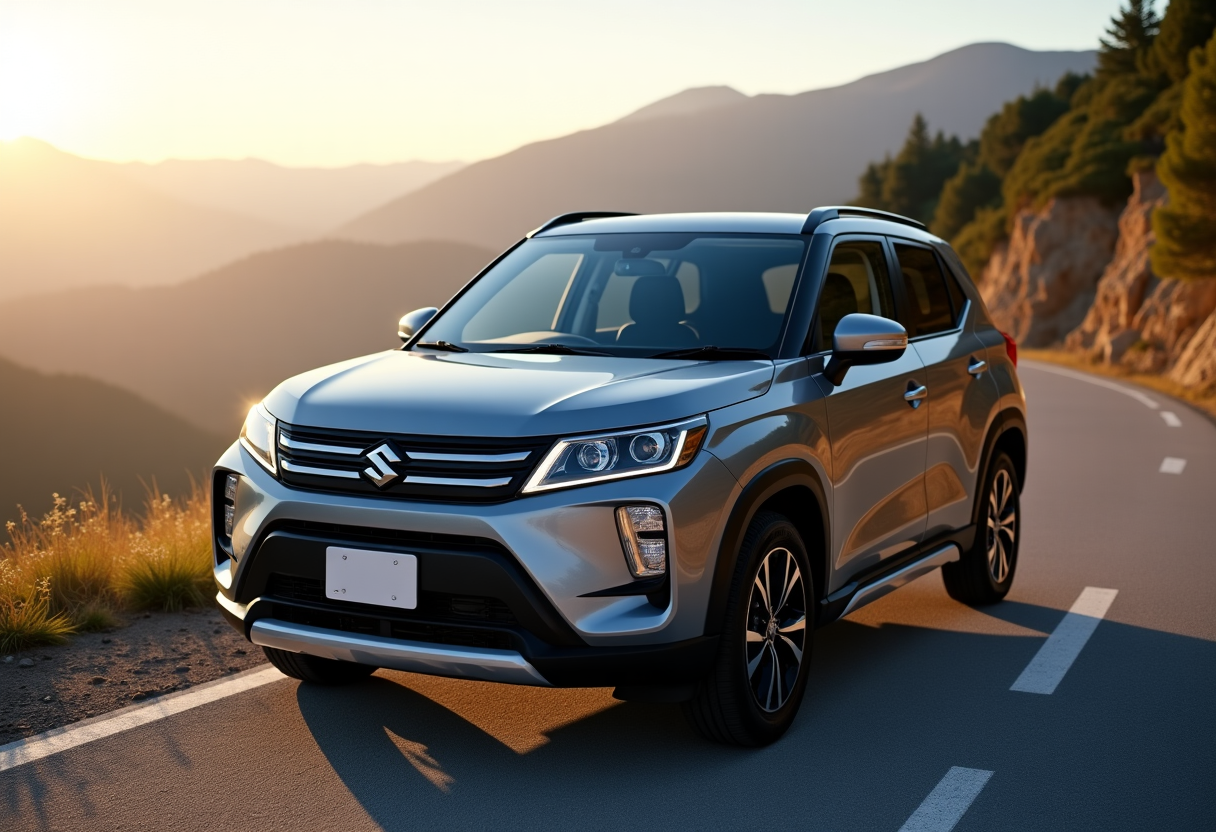 Nuova Suzuki Vitara crossover elettrica in movimento