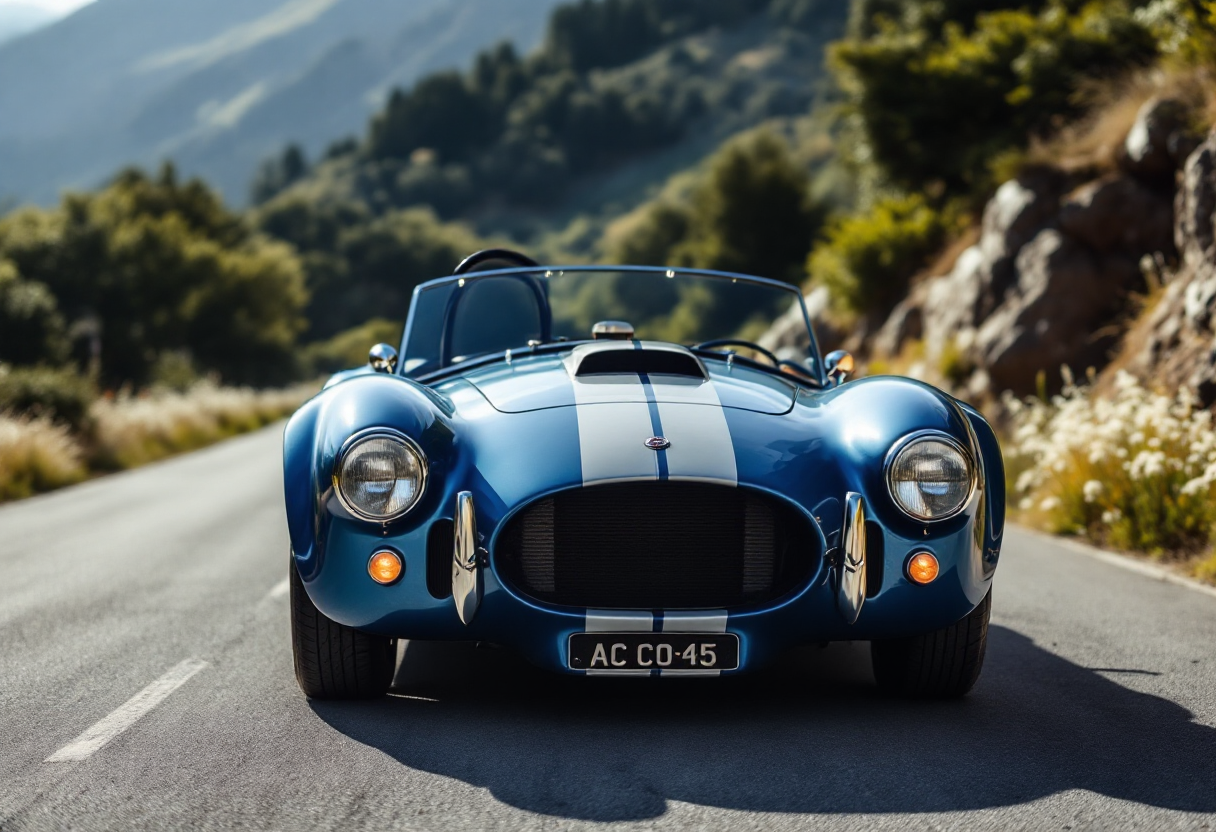 AC Cobra in esposizione, un'icona dell'auto sportiva