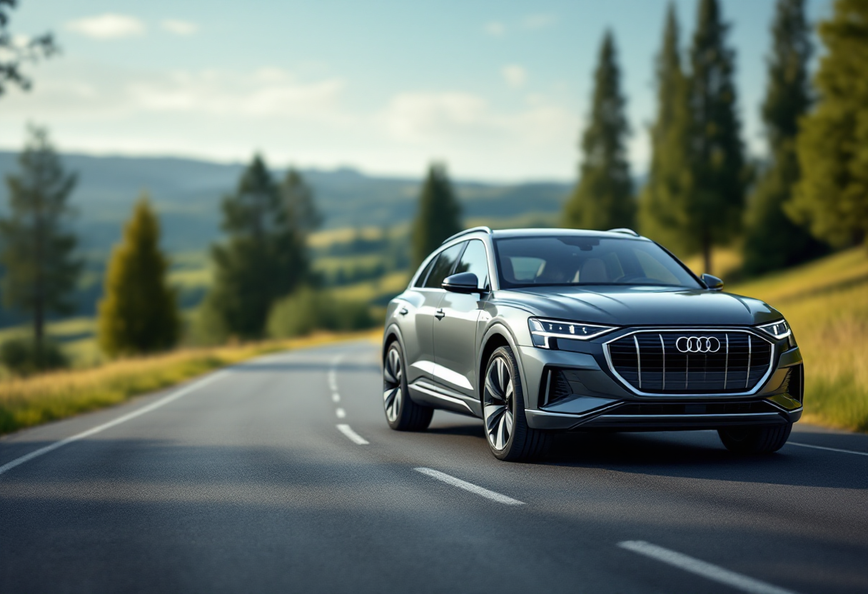 Audi Q6 Sportback e-tron in un paesaggio urbano