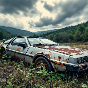 DeLorean DMC-12 in un paesaggio urbano con Google Maps