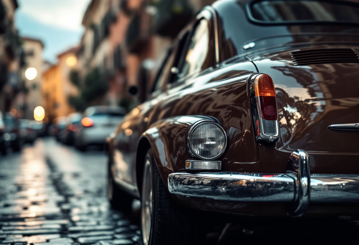 Fiat 500 in un paesaggio urbano italiano