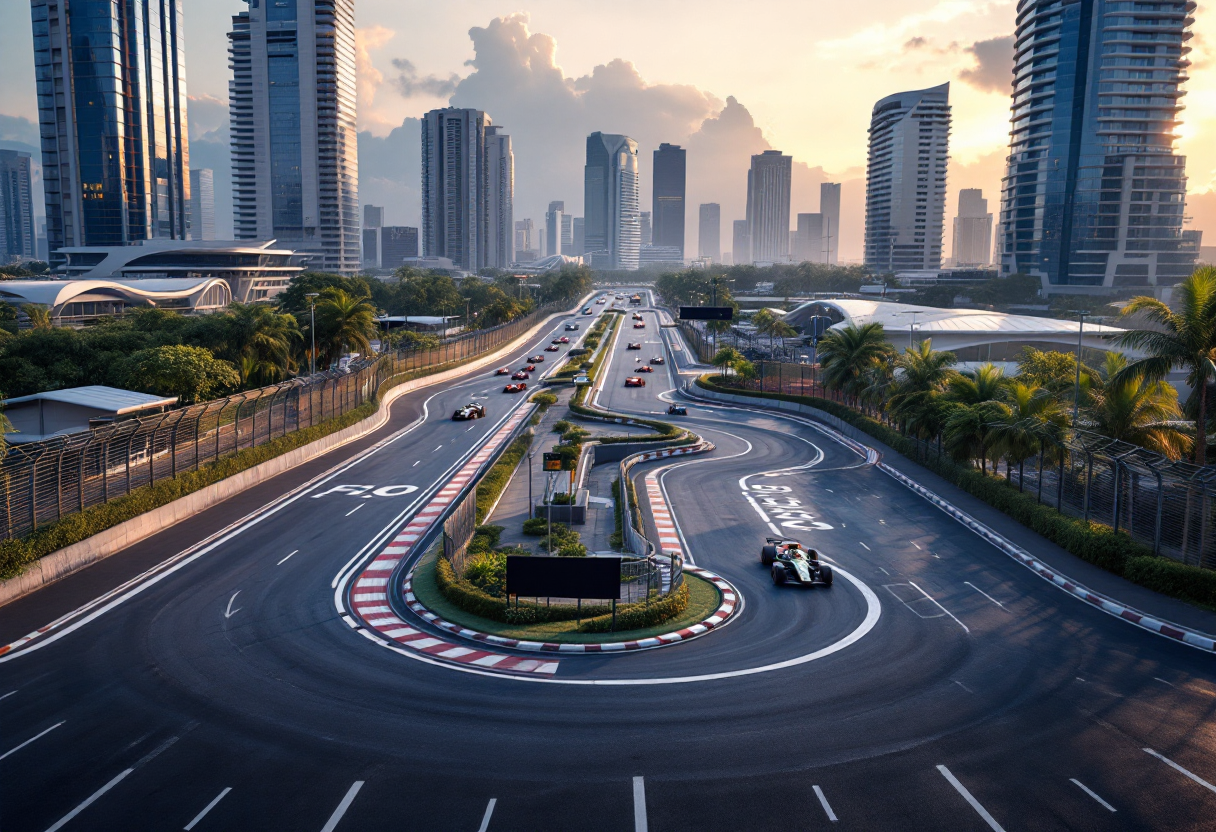 Auto da corsa della Formula E in azione a San Paolo