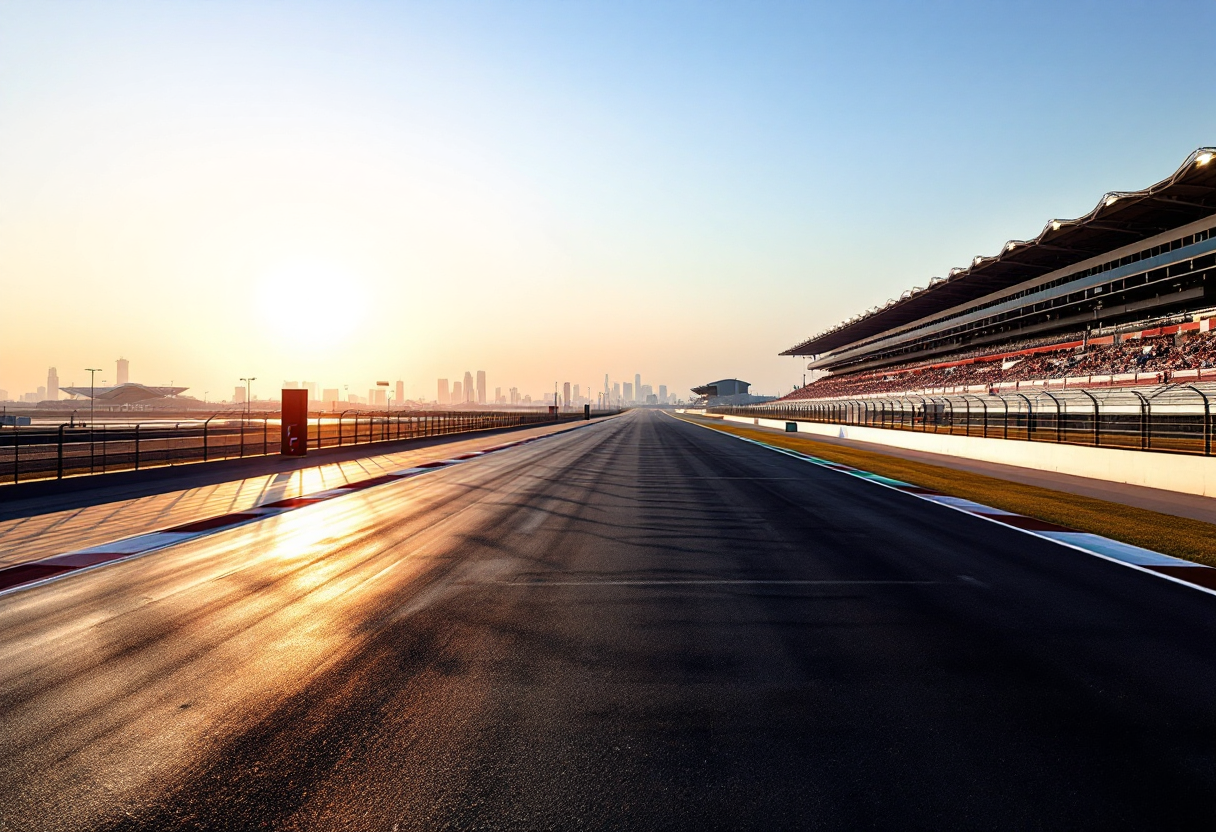 Auto da corsa in azione al Gran Premio del Qatar di F1