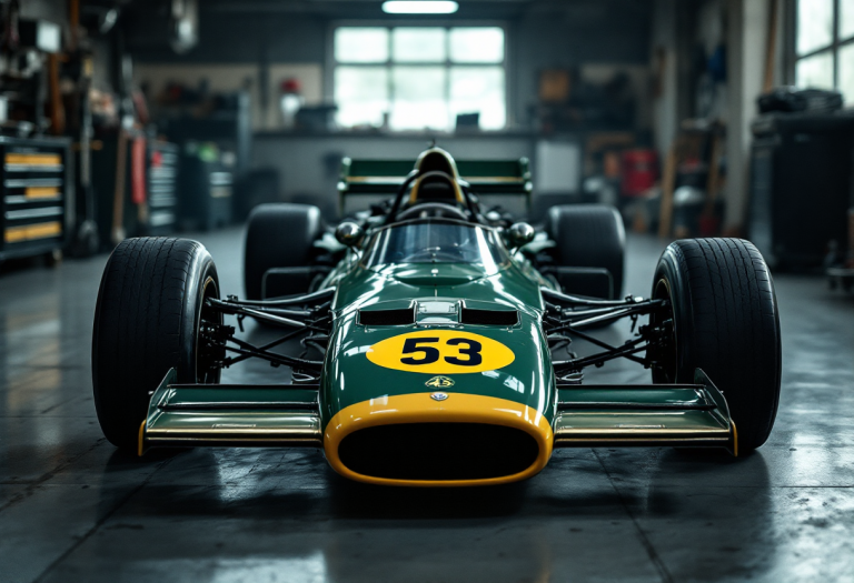 Lotus 43 in pista durante una gara storica