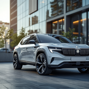 Skoda Enyaq 2025 con design aerodinamico e moderno