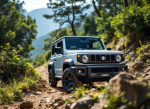 Suzuki Jimny Mata in un paesaggio off-road avventuroso