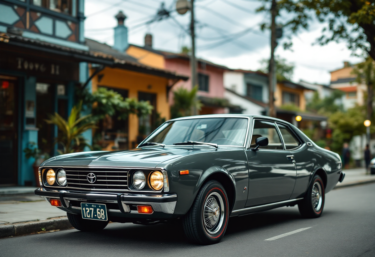 Toyota Corona Mark II in un contesto nostalgico