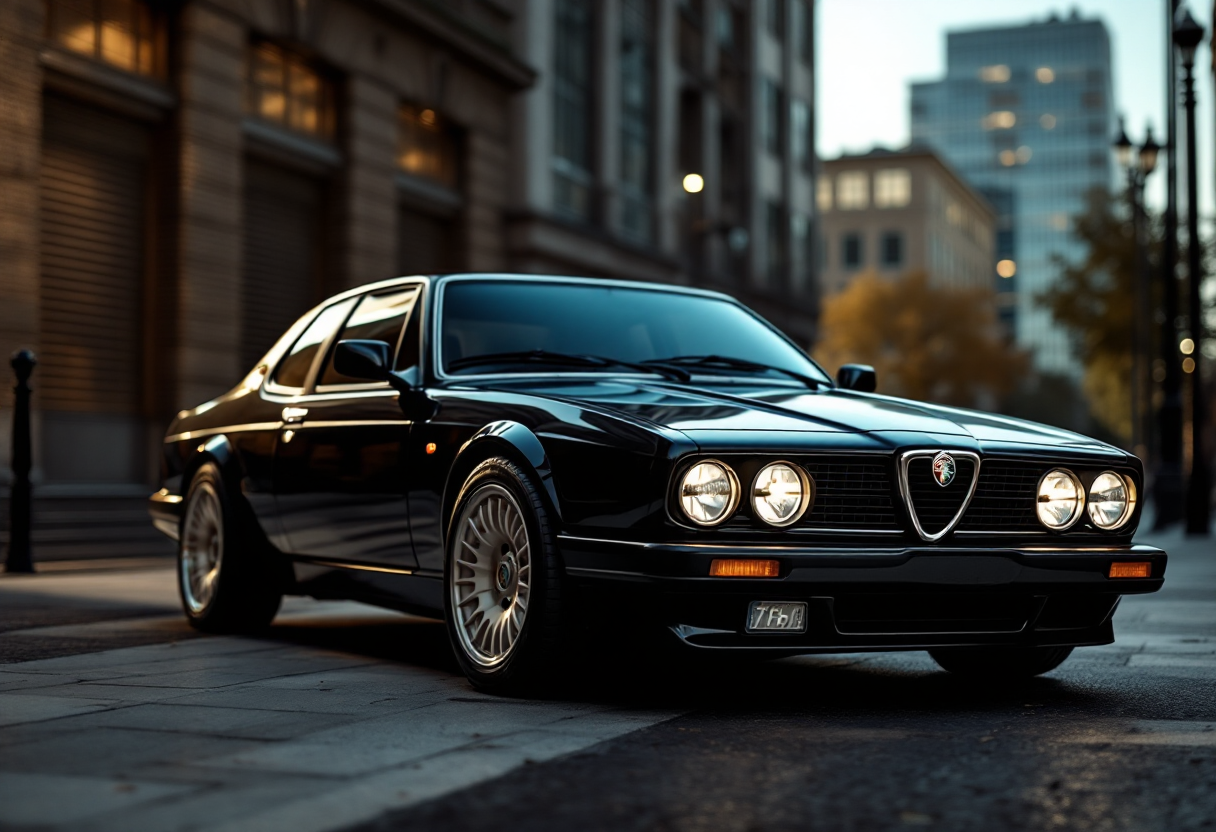 Alfa Romeo 75 in un contesto automobilistico elegante