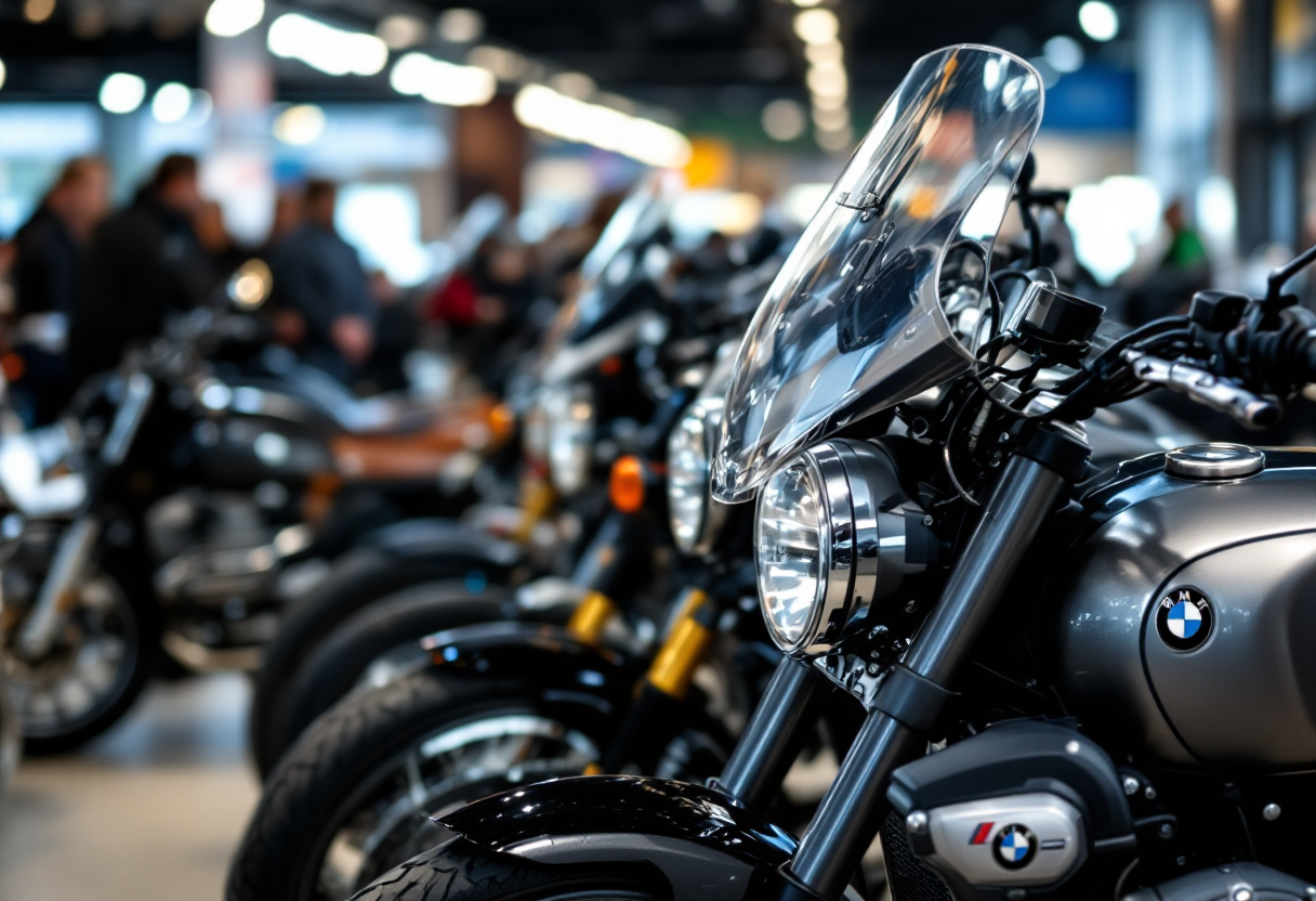 Moto BMW Motorrad in esposizione con successo di vendite