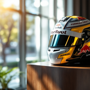 Casco di Formula 1 rappresentante la diplomazia tra stati