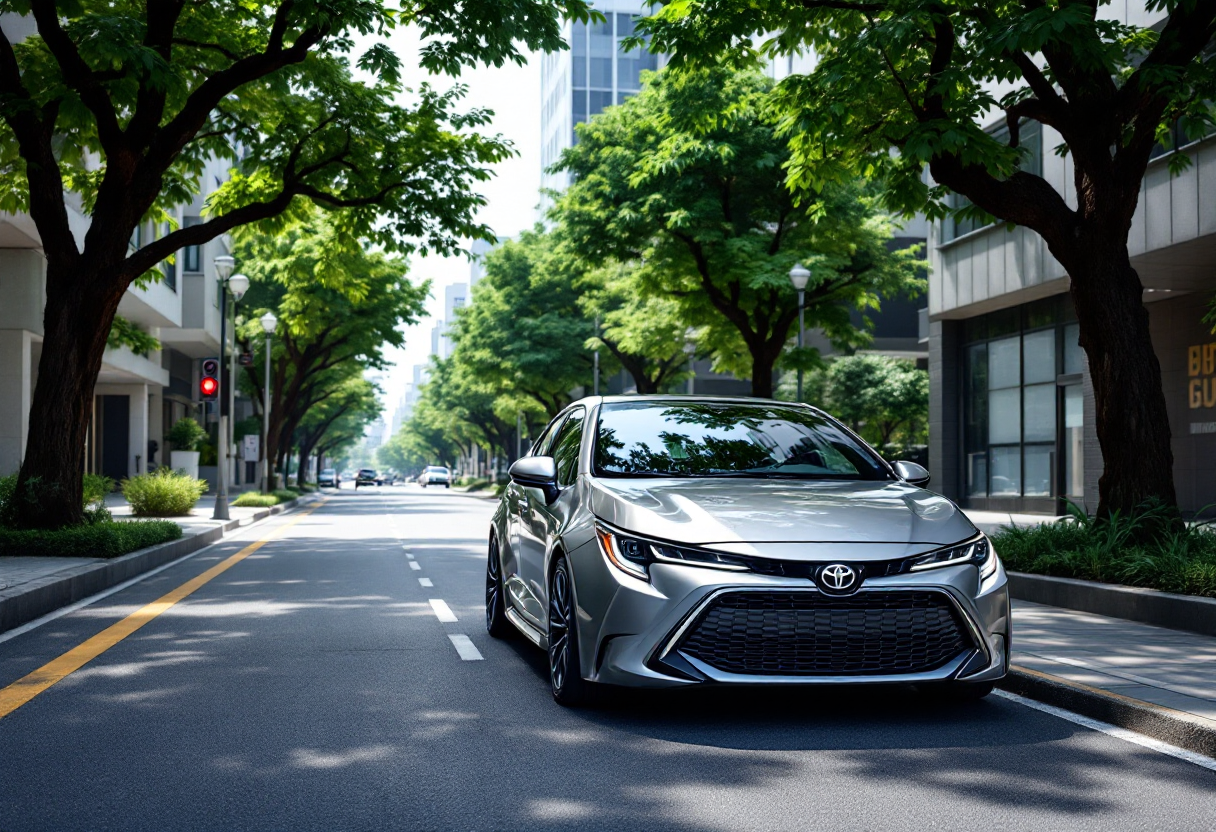 Nuova Toyota Corolla 2026 in un ambiente ecologico