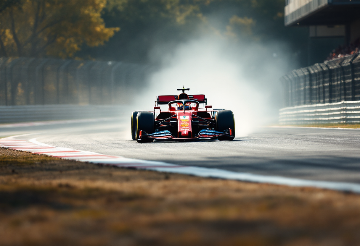 Ferrari e Hamilton in pista durante i test a Barcellona 2025