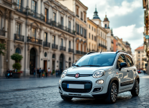 Nuova Fiat Panda in un contesto urbano moderno