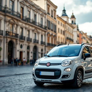 Nuova Fiat Panda in un contesto urbano moderno