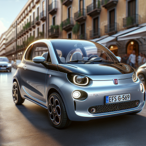 Fiat Topolino, microcar elettrica, in una strada italiana