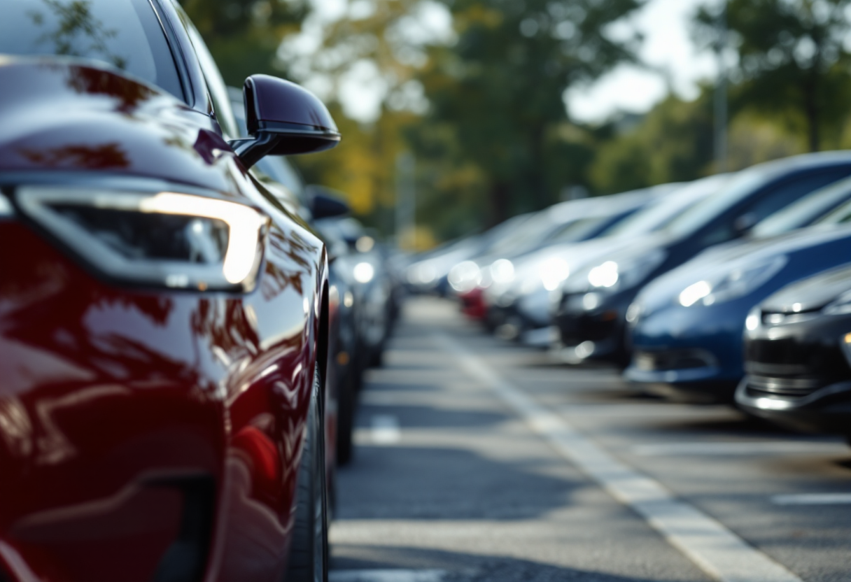 Auto elettriche usate in un contesto urbano