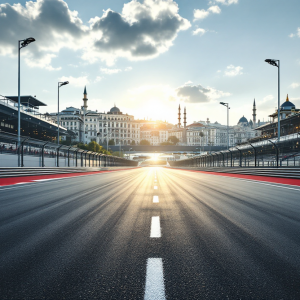 Auto da corsa della Formula 1 in pista a Istanbul