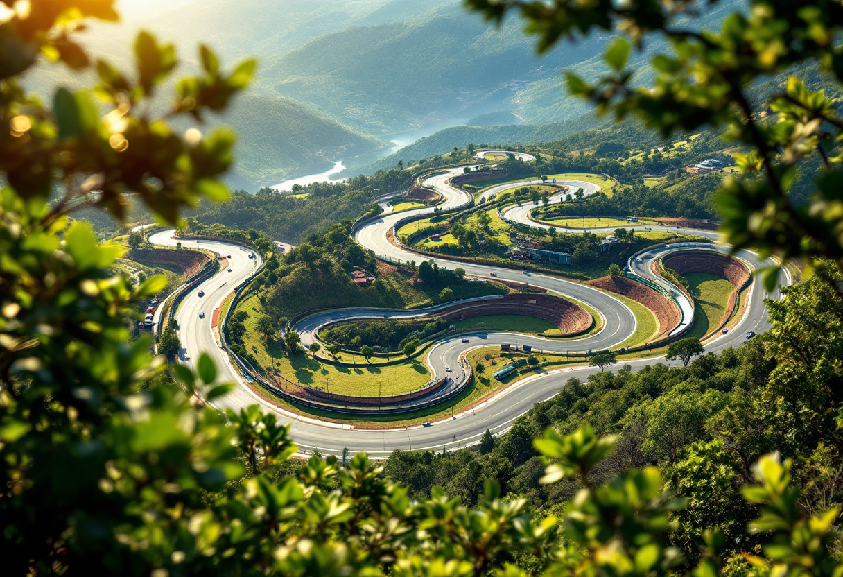 Auto da corsa in pista durante un evento di Formula 1 in Sudafrica