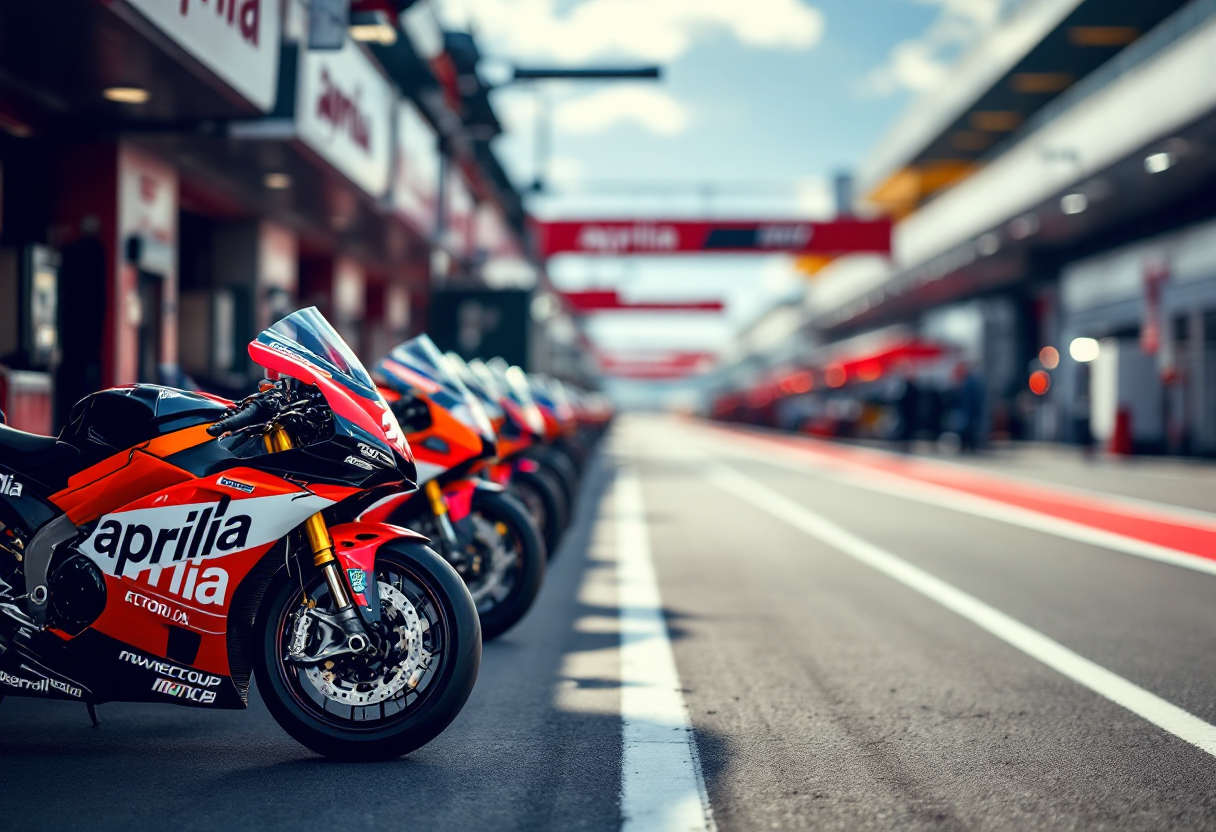 Jorge Martin in sella alla moto Aprilia durante una gara