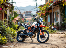 KTM 390 Adventure R e X 2025 in azione su strada