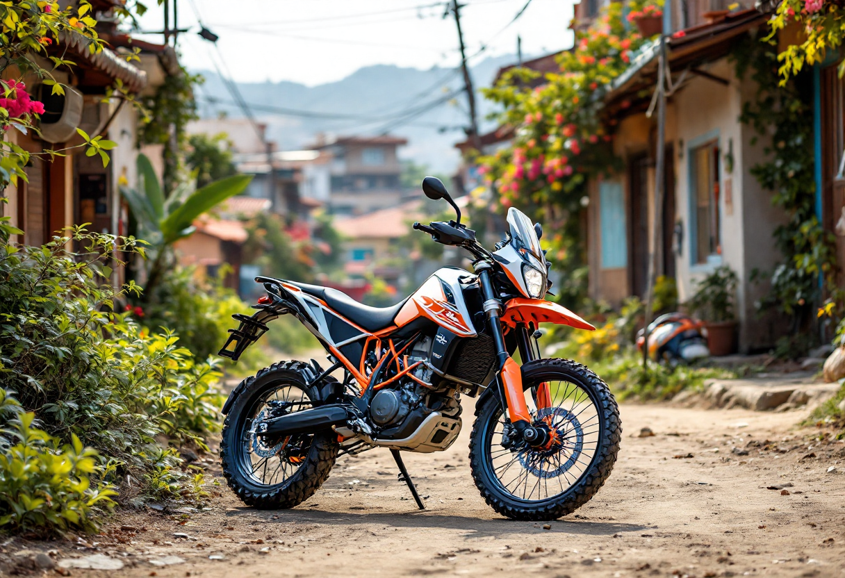 KTM 390 Adventure R e X 2025 in azione su strada