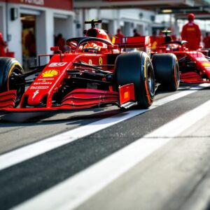 Leclerc e Hamilton insieme con la Ferrari in pista