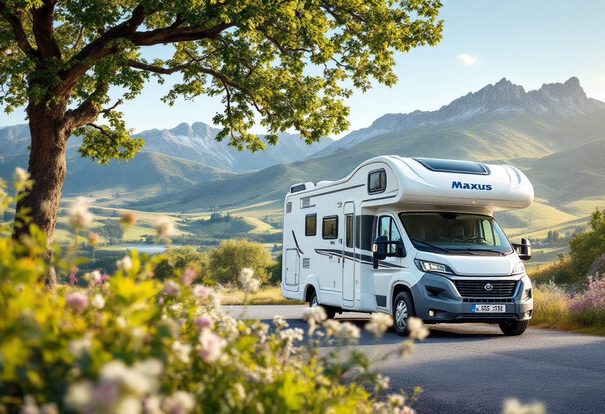 Maxus Traveler RV in un paesaggio europeo mozzafiato