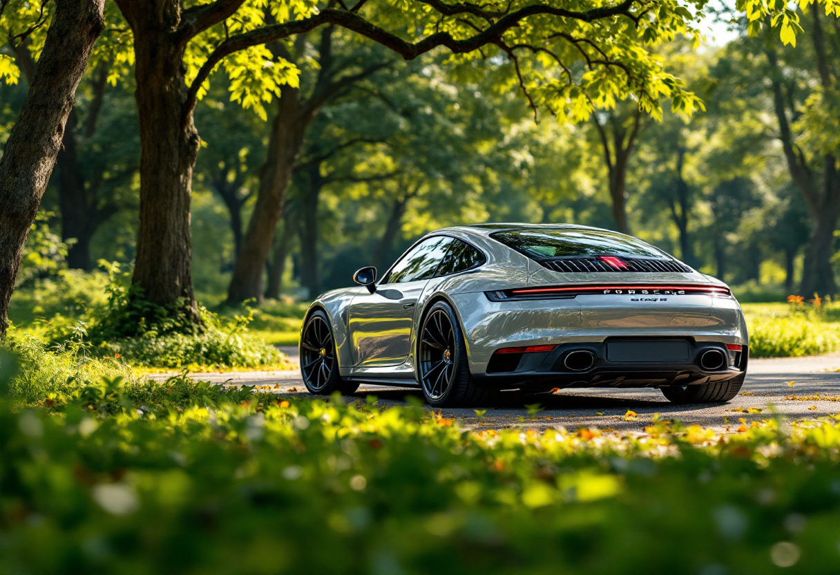 Porsche 911 Carrera S 2025 in un elegante contesto urbano