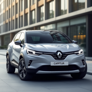 Renault Captur E-Tech 145 in un contesto urbano moderno