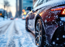 Auto che si riscalda in inverno per una guida sicura