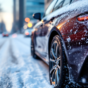 Auto che si riscalda in inverno per una guida sicura