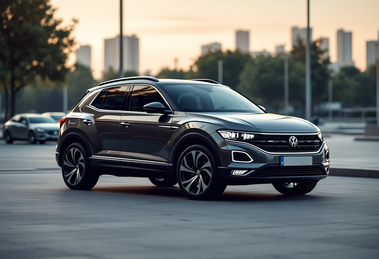 Volkswagen T-Roc Convertibile in un paesaggio urbano