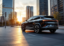 Xpeng G7, nuovo SUV elettrico, in un paesaggio urbano