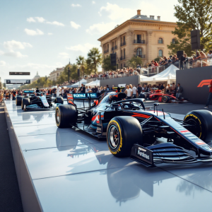 Immagine del festival F1 75 Live a Londra con auto da corsa