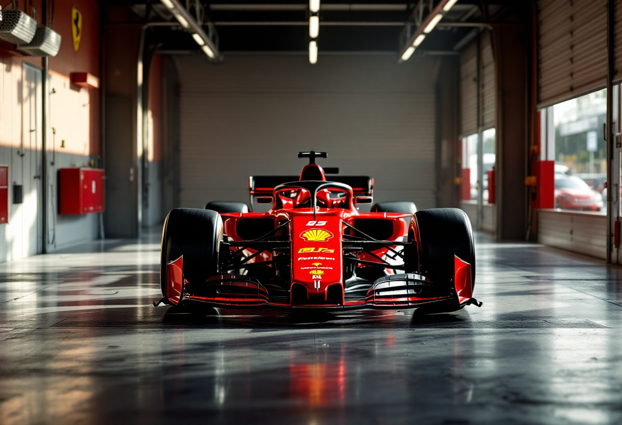 Monoposto Ferrari SF-25 in azione durante una gara