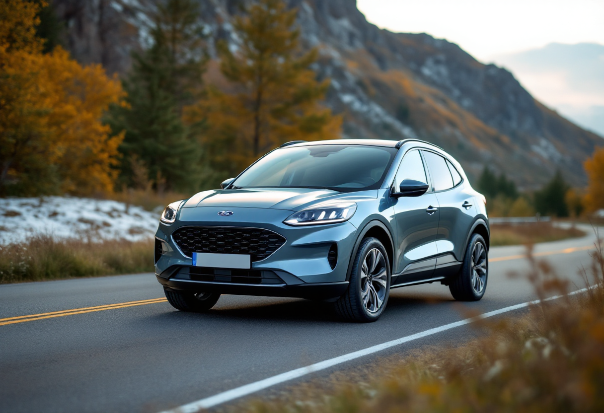 Nuova Ford Kuga 2024 in un paesaggio urbano moderno