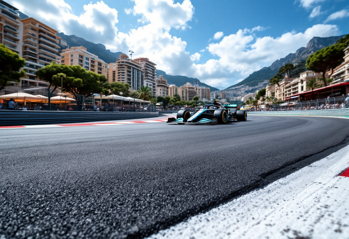 Auto da corsa in azione al Gran Premio di Monaco