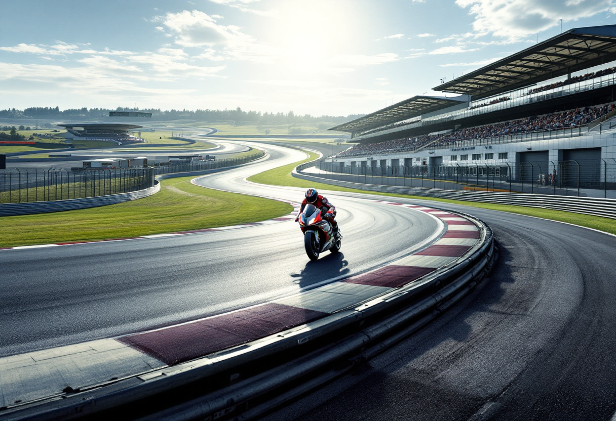 Marc Marquez in sella alla Ducati durante il debutto a Barcellona