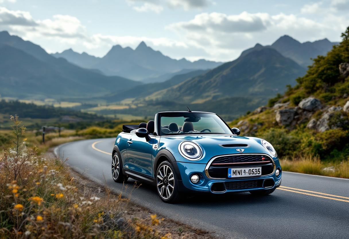 Mini Cooper Cabrio 2025 in movimento su strada