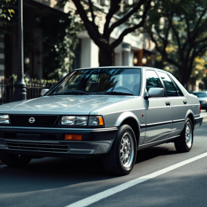 Nissan Primera degli anni '90 in un contesto urbano